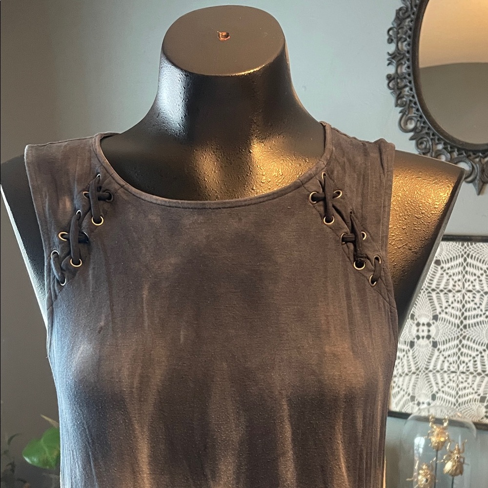 American Eagle Outfitters Navy Tie-Dye Tank Top - Picture 2 of 6